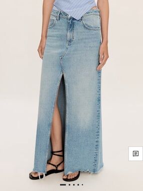 Mango long denim skirt